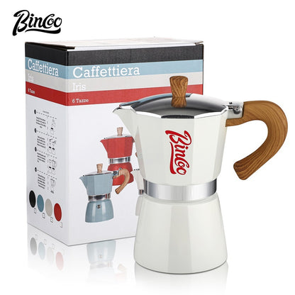 BINCOO Single Valve Moka Pot Home Brewing Coffee Pot Set Electric Stove Moka Pot Set Small Espresso Machine 2Cups/4Cups