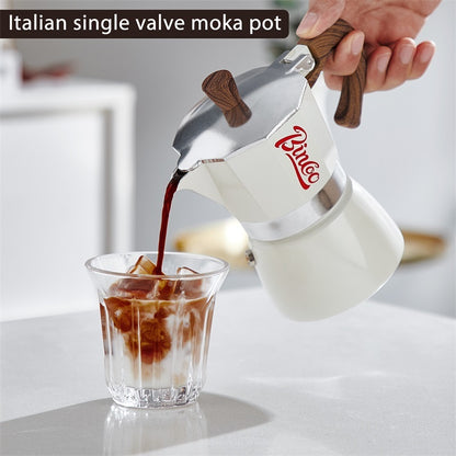 BINCOO Single Valve Moka Pot Home Brewing Coffee Pot Set Electric Stove Moka Pot Set Small Espresso Machine 2Cups/4Cups