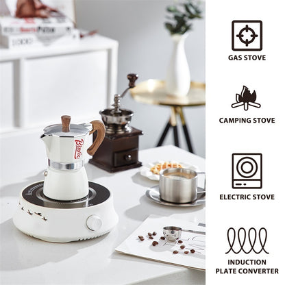 BINCOO Single Valve Moka Pot Home Brewing Coffee Pot Set Electric Stove Moka Pot Set Small Espresso Machine 2Cups/4Cups