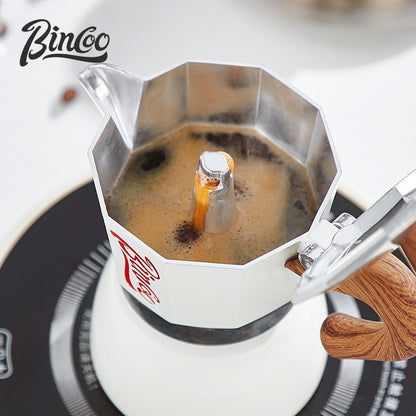 BINCOO Single Valve Moka Pot Home Brewing Coffee Pot Set Electric Stove Moka Pot Set Small Espresso Machine 2Cups/4Cups
