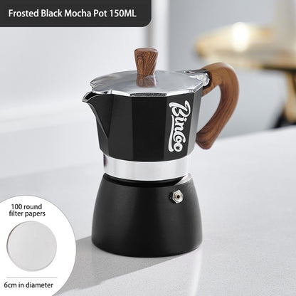 BINCOO Single Valve Moka Pot Home Brewing Coffee Pot Set Electric Stove Moka Pot Set Small Espresso Machine 2Cups/4Cups