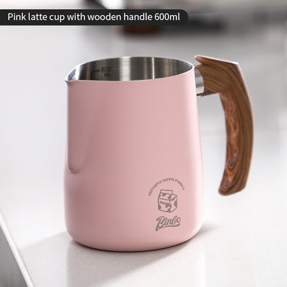 BINCOO Coffee Latte Art Cup Coffee Tank Thickened Milk Foam Cup Coffee Utensil  304 Stainless Steel Large Capacity 600ML