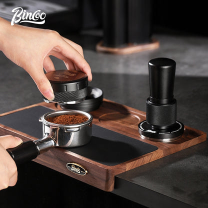 BINCOO  30 lbs Pressure Powder Hammer Espresso Machine Handle Storage Base Cloth Powder Dispenser Set Coffee Utensils 51MM/58MM