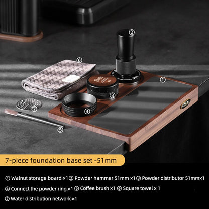 BINCOO  30 lbs Pressure Powder Hammer Espresso Machine Handle Storage Base Cloth Powder Dispenser Set Coffee Utensils 51MM/58MM