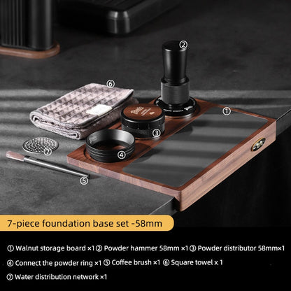 BINCOO  30 lbs Pressure Powder Hammer Espresso Machine Handle Storage Base Cloth Powder Dispenser Set Coffee Utensils 51MM/58MM