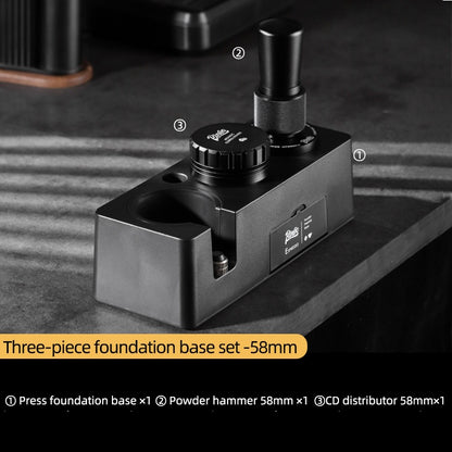 BINCOO  30 lbs Pressure Powder Hammer Espresso Machine Handle Storage Base Cloth Powder Dispenser Set Coffee Utensils 51MM/58MM