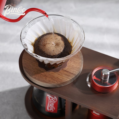 BINCOO Hand Brew Coffee Pot Set Hand Grinder Coffee Maker Sharing Pot with Glass Filter Cup Coffee Hand Brew Pot Complete Set