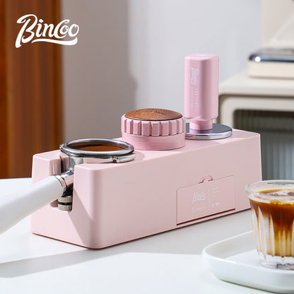 BINCOO Pink Coffee Cloth Powder Dispenser Set Italian Powder Press Hammer Coffee Machine Handle Filling Base Coffee Utensils 51MM/58MM