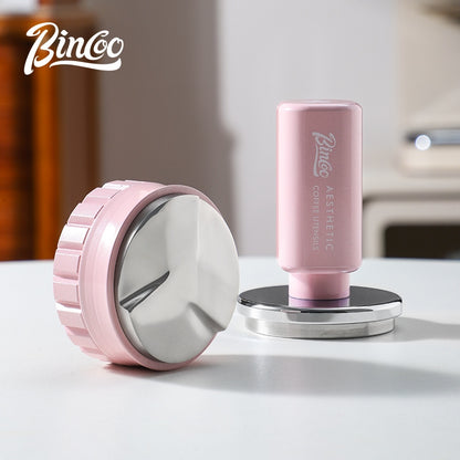 BINCOO Pink Coffee Cloth Powder Dispenser Set Italian Powder Press Hammer Coffee Machine Handle Filling Base Coffee Utensils 51MM/58MM