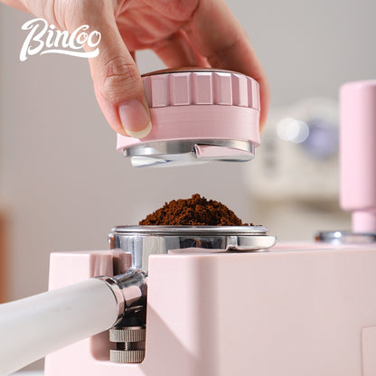 BINCOO Pink Coffee Cloth Powder Dispenser Set Italian Powder Press Hammer Coffee Machine Handle Filling Base Coffee Utensils 51MM/58MM