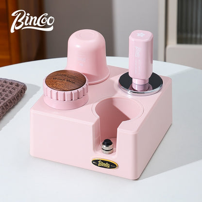 BINCOO Pink Coffee Cloth Powder Dispenser Set Italian Powder Press Hammer Coffee Machine Handle Filling Base Coffee Utensils 51MM/58MM