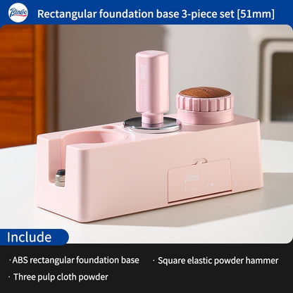 BINCOO Pink Coffee Cloth Powder Dispenser Set Italian Powder Press Hammer Coffee Machine Handle Filling Base Coffee Utensils 51MM/58MM