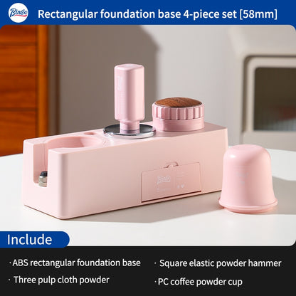 BINCOO Pink Coffee Cloth Powder Dispenser Set Italian Powder Press Hammer Coffee Machine Handle Filling Base Coffee Utensils 51MM/58MM