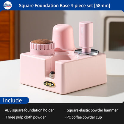 BINCOO Pink Coffee Cloth Powder Dispenser Set Italian Powder Press Hammer Coffee Machine Handle Filling Base Coffee Utensils 51MM/58MM