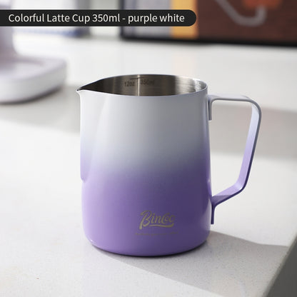 BINCOO Coffee Pull Flower Vat Coffee Cylinder Stainless Steel Milk Frothing Cylinder Milk Frothing Cups 350ML/600ML