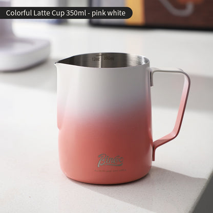 BINCOO Coffee Pull Flower Vat Coffee Cylinder Stainless Steel Milk Frothing Cylinder Milk Frothing Cups 350ML/600ML