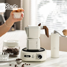 【Exhibition】Vietnam Expo Presale - Pick Up On-Site BINCOO Double Valve Moka Pot  with Electric Ceramic Stove Set Household Small Italian Hand Grinding Coffee Machine Coffee Utensil Set 2Cups