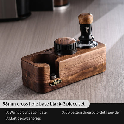 BINCOO Coffee Powder Dispenser Italian Tamping Hammer Combination Set Coffee Machine Handle Filling Base Coffee Utensils 51MM/58MM