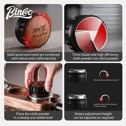 BINCOO Coffee Powder Dispenser Three-grain Texture Powder Dispenser Espresso Coffee Accessories 51MM/58MM