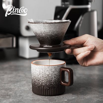 BINCOO Hand Brewed Coffee Pot Set Ceramic Filter Cup Sharing Pot Home Hand Grinder Coffee Machine Coffee Utensil Set