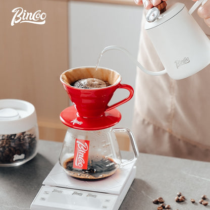 BINCOO Hand Brewed Coffee Pot Set Household Ceramic Filter Cup Coffee Sharing Pot Coffee Manual Grinder Coffee Equipment