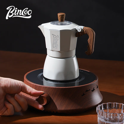 BINCOO Moka Pot with Electric Ceramic Stove Household Small Espresso Coffee Grinder Set for Office Outdoor 2Cups