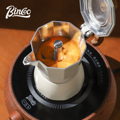 BINCOO Moka Pot with Electric Ceramic Stove Household Small Espresso Coffee Grinder Set for Office Outdoor 2Cups
