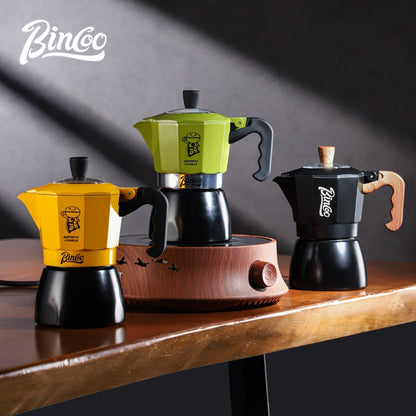 BINCOO Moka Pot with Electric Ceramic Stove Household Small Espresso Coffee Grinder Set for Office Outdoor 2Cups