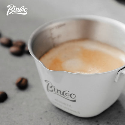 BINCOO Espresso Measuring Cup 304 Stainless Steel Ounce Cup Extraction Cup with Scale Milk Cup 100ML