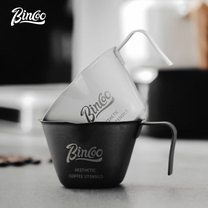 BINCOO Espresso Measuring Cup 304 Stainless Steel Ounce Cup Extraction Cup with Scale Milk Cup 100ML