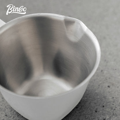 BINCOO Espresso Measuring Cup 304 Stainless Steel Ounce Cup Extraction Cup with Scale Milk Cup 100ML
