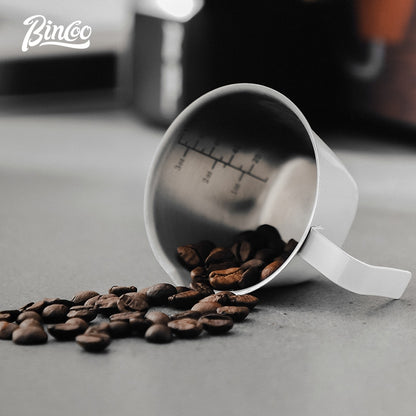BINCOO Espresso Measuring Cup 304 Stainless Steel Ounce Cup Extraction Cup with Scale Milk Cup 100ML