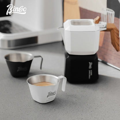 BINCOO Espresso Measuring Cup 304 Stainless Steel Ounce Cup Extraction Cup with Scale Milk Cup 100ML