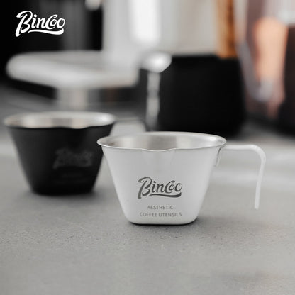 BINCOO Espresso Measuring Cup 304 Stainless Steel Ounce Cup Extraction Cup with Scale Milk Cup 100ML