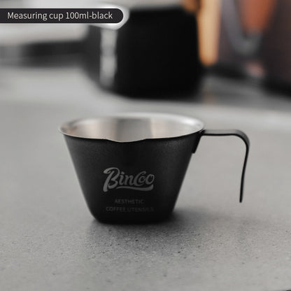 BINCOO Espresso Measuring Cup 304 Stainless Steel Ounce Cup Extraction Cup with Scale Milk Cup 100ML
