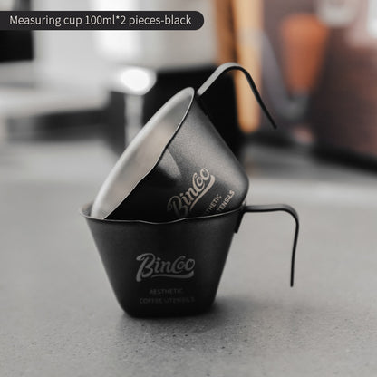 BINCOO Espresso Measuring Cup 304 Stainless Steel Ounce Cup Extraction Cup with Scale Milk Cup 100ML