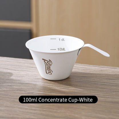 BINCOO Espresso Measuring Cup 304 Stainless Steel Ounce Cup Extraction Cup with Scale Milk Cup 100ML