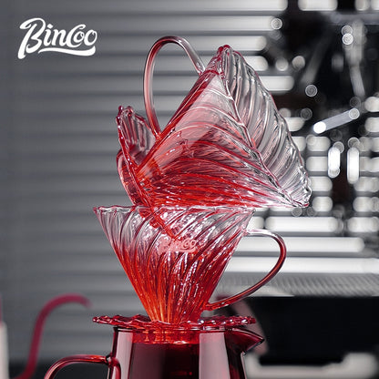 BINCOO Hand-brewed Coffee Pot Set Glass Sharing Pot with Filter Cup V60 Manual Coffee Grinder Coffee Utensil Set 500ML/700ML
