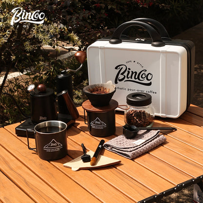 BINCOO Coffee Suitcase Hand-brewed Coffee Set Coffee Grinder Coffee Machine Set Portable Storage Box  for Outdoor Travel