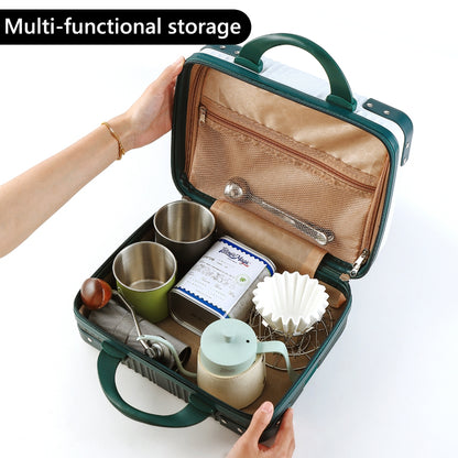 BINCOO Coffee Suitcase Hand-brewed Coffee Storage Bag Moka Pot Grinder Storage Bag Portable and Large Capacity for Outdoor Camping Travel