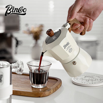 BINCOO Double-valve Moka Pot Household Small Coffee Pot Espresso Machine Set Coffee Utensils 2Cups