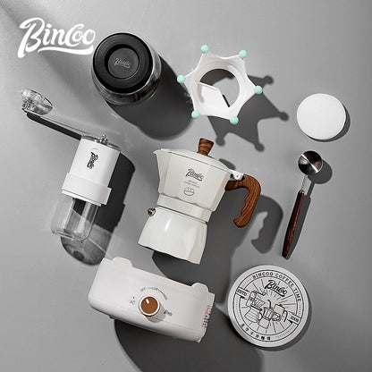 BINCOO Double-valve Moka Pot Household Small Coffee Pot Espresso Machine Set Coffee Utensils 2Cups