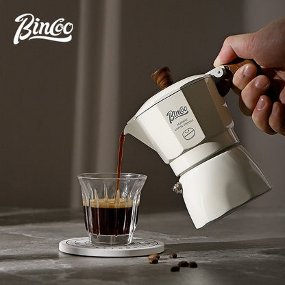 BINCOO Double-valve Moka Pot Household Small Coffee Pot Espresso Machine Set Coffee Utensils 2Cups