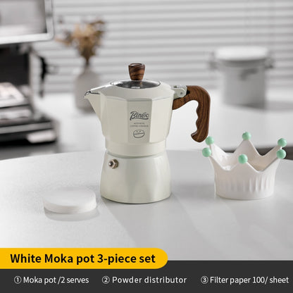 BINCOO Double-valve Moka Pot Household Small Coffee Pot Espresso Machine Set Coffee Utensils 2Cups
