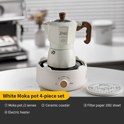 BINCOO Double-valve Moka Pot Household Small Coffee Pot Espresso Machine Set Coffee Utensils 2Cups