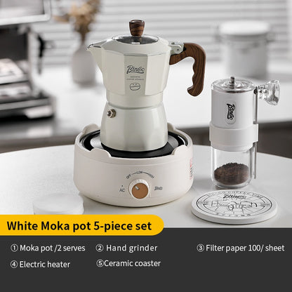 BINCOO Double-valve Moka Pot Household Small Coffee Pot Espresso Machine Set Coffee Utensils 2Cups