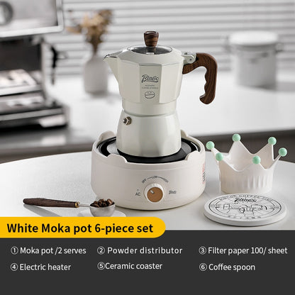 BINCOO Double-valve Moka Pot Household Small Coffee Pot Espresso Machine Set Coffee Utensils 2Cups
