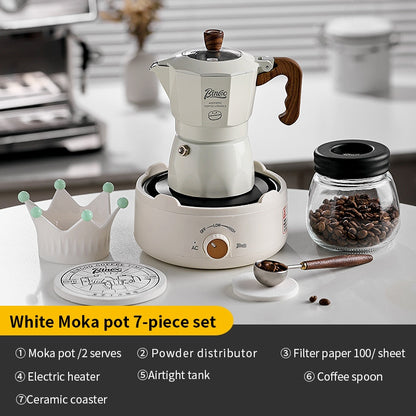 BINCOO Double-valve Moka Pot Household Small Coffee Pot Espresso Machine Set Coffee Utensils 2Cups