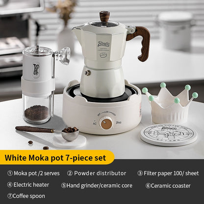 BINCOO Double-valve Moka Pot Household Small Coffee Pot Espresso Machine Set Coffee Utensils 2Cups