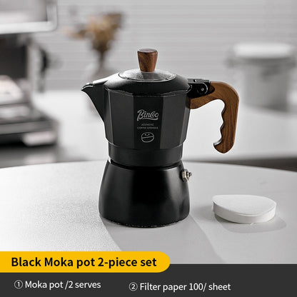 BINCOO Double-valve Moka Pot Household Small Coffee Pot Espresso Machine Set Coffee Utensils 2Cups